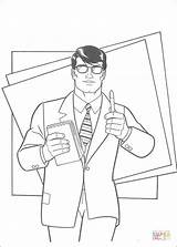 Clark Kent Coloring Superman Pages Journalist Daily Planet Printable Newspaper Nerdy Book Metropolis Drawing Coloriage Color Crafts Silhouettes sketch template