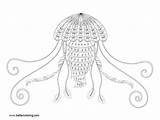 Coloring Pages Jellyfish Zentangle Kids Adults Printable sketch template