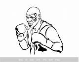 Tyson Mike Boxer Cricut Champion Dxf Winner Athlete sketch template