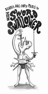 Sword Swallower Swallowing Drawing Illustrators Running Blade Hero Drawings Cartoon Games sketch template