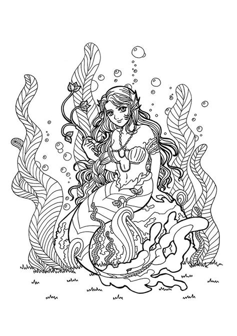 mermaid colouring page mermaid adult colouring page zen
