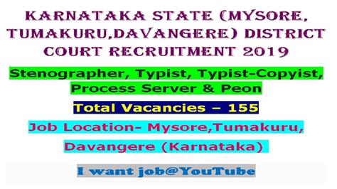Karnataka State Mysore Tumakuru Davangere District Court
