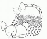 Easter Coloring Pages Basket Printable Kids sketch template