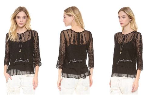 dolce vita black embroidered silk chiffon macbeth top blouse nwt ebay