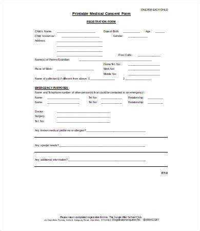 medical consent form    word documents