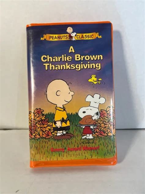 charlie brown thanksgiving vhs peanuts classic orange clam shell