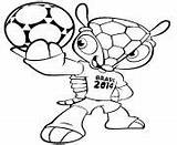 Cup Coloring Pages Fifa Brasil Mascot sketch template