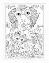 Coloring Pages Adult Dog Printable Cat Colouring Sheets Kids Book Marjorie Sarnat Books Animal Print Dogs Pets Adults Mandala Pampered sketch template