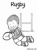 Rugby Coloring Pages Printable Getcolorings Color Getdrawings sketch template