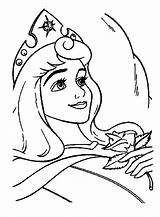 Sleeping Coloring Beauty Pages Children Simple Disney sketch template