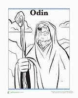 Odin Coloring Viking Gods Norse Mythology Pages 380px 75kb Education sketch template