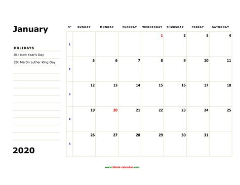 printable calendar large boxes landscape calendar printables free