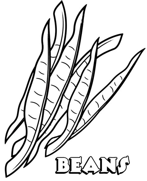 beans vegetable coloring page topcoloringpagesnet