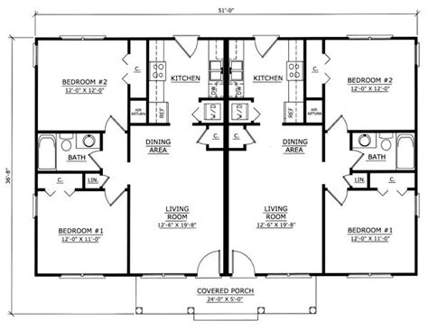 ranch multi family plan  duplex plans  ranch