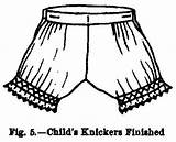 Drawers Knickerbockers Knickers Finished Narrow Side sketch template