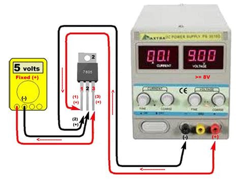 test  voltage regulator ic  multimeter