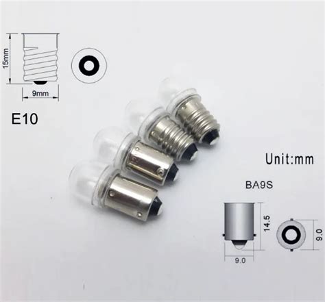 T4w E10 Ba9s Miniature Led Instrument Bulb 1w 90lm 6v 12v 24v 36v 48v