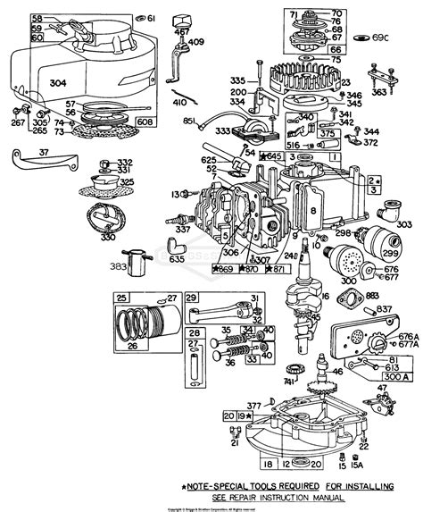 briggs  stratton    parts diagram  cylindersumpspistonmufflers