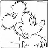 Coloring Pages Mickey Mouse Warhol Andy Pop Printable Drawing Outline Color Bones Dry Colouring Hat Clipart Template Soup Artistic Kids sketch template