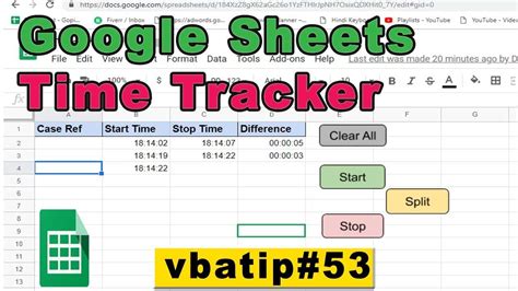 excel time tracker  google sheets youtube