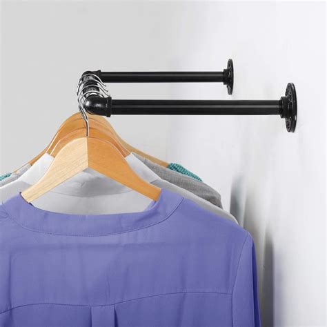 wall mounted clothes rack   industrial pipe coat hanger