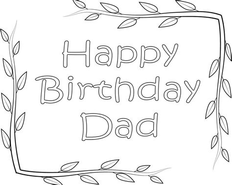 happy birthday dad coloring pages printable happy birthday coloring