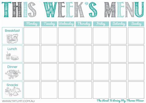 printables weekly meal planner template meal planning printable