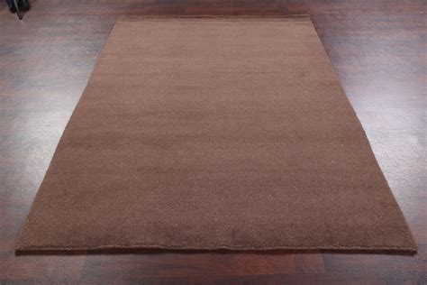 new contemporary solid mocha brown nepalese tibetan oriental area rug