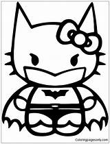 Batman Kitty Hello Pages Decal Vinyl Sticker Coloring Color sketch template