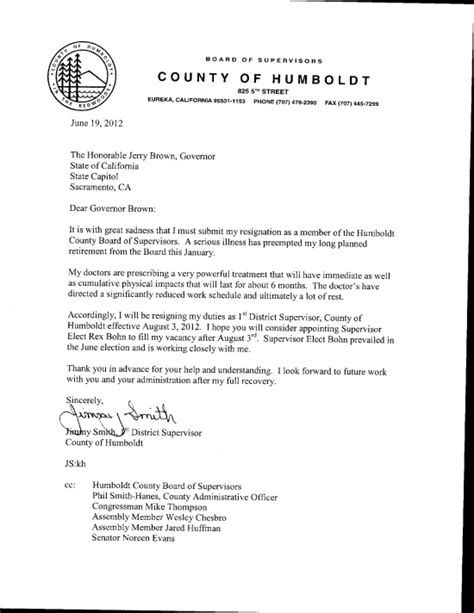 supervisor jimmy smiths resignation letters lost coast outpost