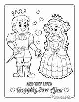 Princess Coloring Pages Prince Kids Sheet Cute Cartoon sketch template