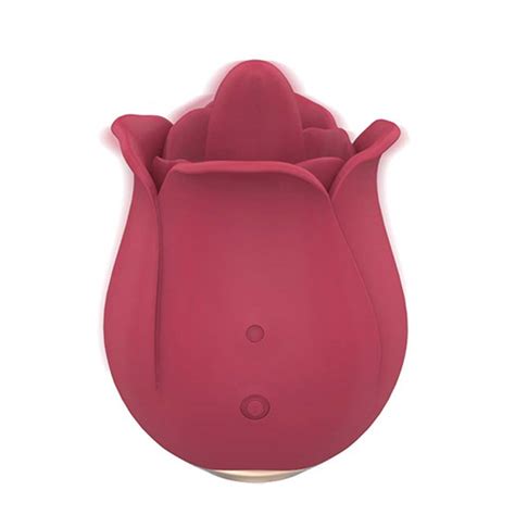Flower Shape Red Rose Sex Toy With Tongue Vibrator