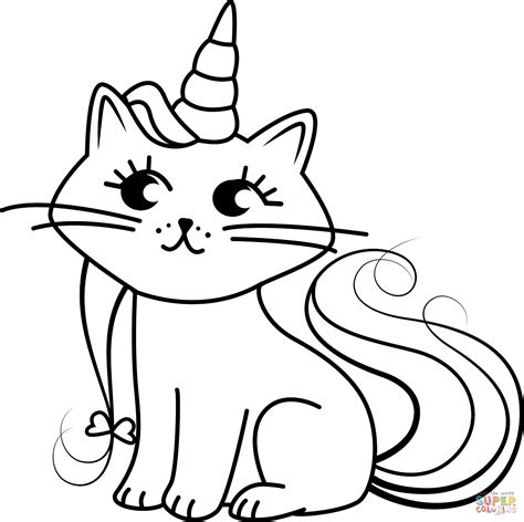 unicorn cat coloring page  printable coloring page coloring home