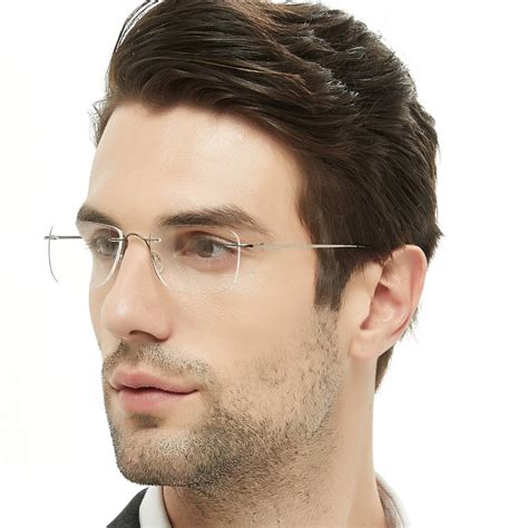 light reading glasses men clear eyeglasses rimless eyewear eye glasses