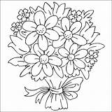 Coloring Bouquet Flowers Pages Printable sketch template