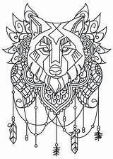 Coloring Pages Wolf Catcher Dream Urban Embroidery Patterns Drawing Mandala Color Paper Inspiration Urbanthreads Threads Colouring Printable Designs Template Tattoos sketch template