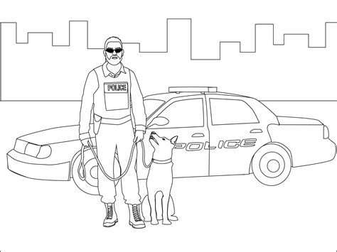 police dog coloring page police dog coloring pages  animals