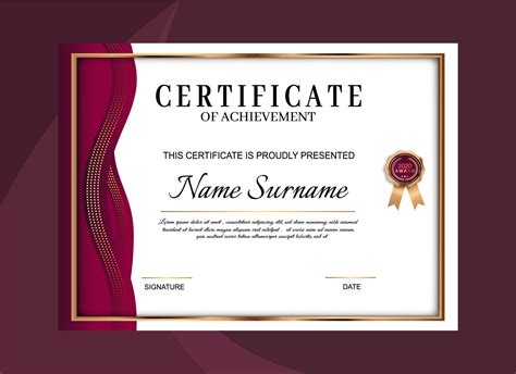 award certificate template graphicsfamily