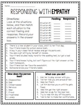 empathy worksheets   counselorchelsey tpt empathy lessons