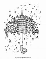 Coloring Umbrella Rain Spring Pages Drops Printable Primarygames Adult Mandala Sheets Color Ebook Doodle Book Pdf Sheet Drawing Zentangle Choose sketch template