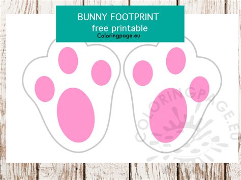 easter bunny feet footprint coloring page