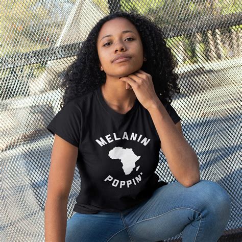 Melanin Poppin Shirt Black Girl Magic Africa Shirt Black Etsy