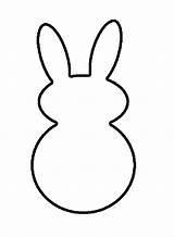 Outline Bunny Rabbit Clipart Easter Coloring Pages Simple Library sketch template