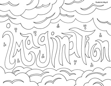 word coloring pages doodle art alley