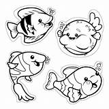 Fish Coloring Pages Cute Cut Cutouts Template Printable Outline Clipart Small Kids Coloringhome Color Outs Ocean Print Sheet Animal Database sketch template