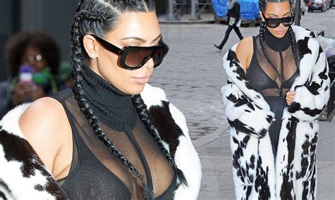 kim kardashian nips out in a cruella de vil inspired fur coat ahead of