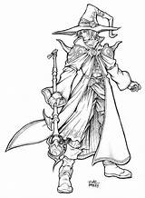 Mage Coloring Pages Drawing Wizard Drawings Sheets Colouring Amano Book Adult Sketches Base Dragons Dungeons Male Fantasy Character Female Deviantart sketch template
