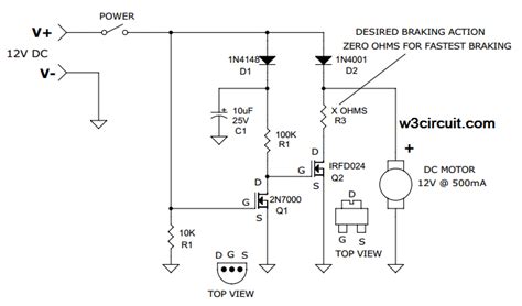 auto dc motor brake circuit diagram