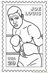 Coloring History Month Pages Joe Louis Boxing Printable African American Color Boxer Kids Printables Clipart Sports Clip Library Larry Doby sketch template