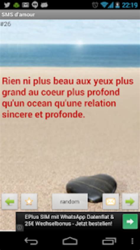 sms damour french love poems  android